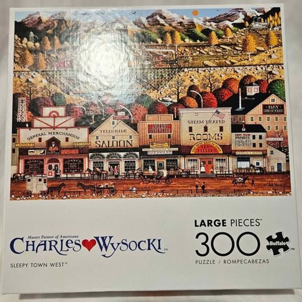Charles Wysocki Sleepy Town West 300pc puzzle